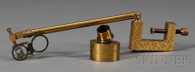 Appraisal: Two Brass Camera Lucida the first mounted on an adjustable