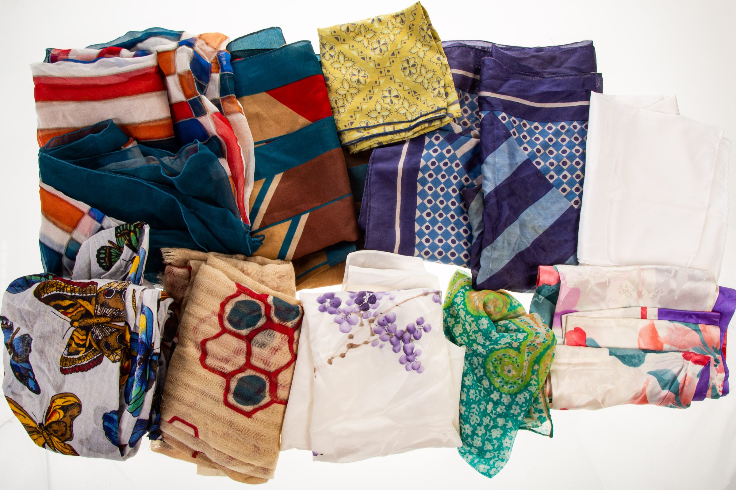 Appraisal: COLLECTION OF MOSTLY SILK SCARVES