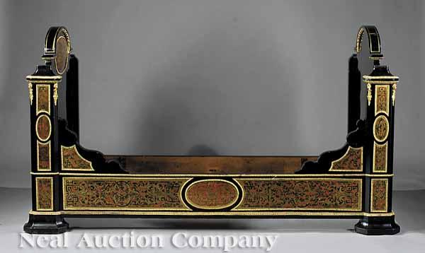 Appraisal: A Napoleon III-Style Boullework and Ebonized Sleigh Bed late th