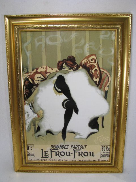 Appraisal: Large modern porcelain tile picturing Le Frou Frou magazine -