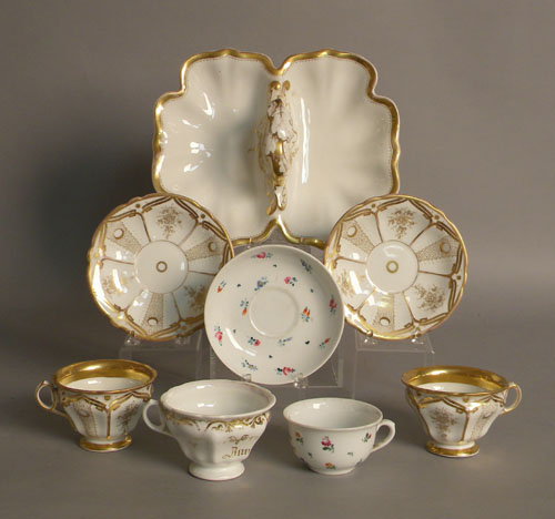 Appraisal: Pair of KPM cups and saucers with gilt decoration together