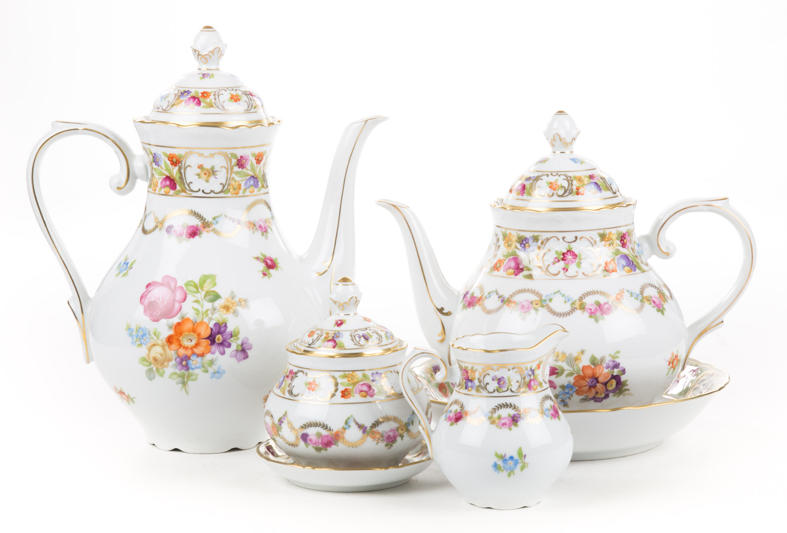 Appraisal: Schumann porcelain partial tea coffee service th century five-piece assembled