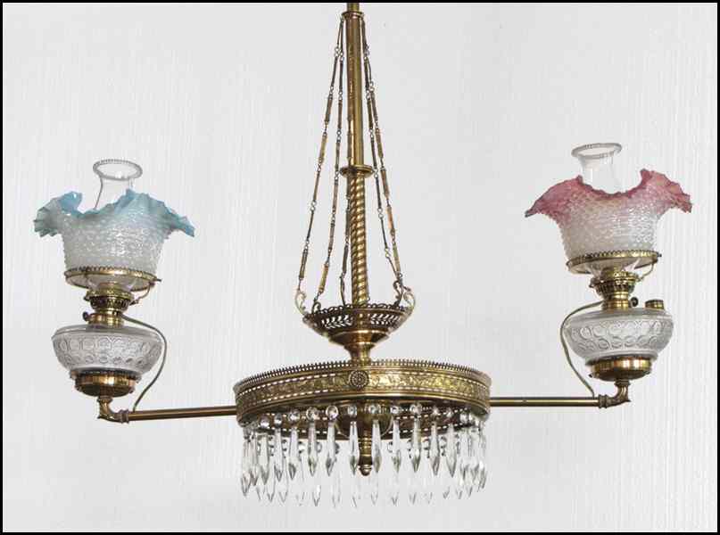 Appraisal: VICTORIAN HANGING FIXTURE Previously an oil burning fixture later retrofitted