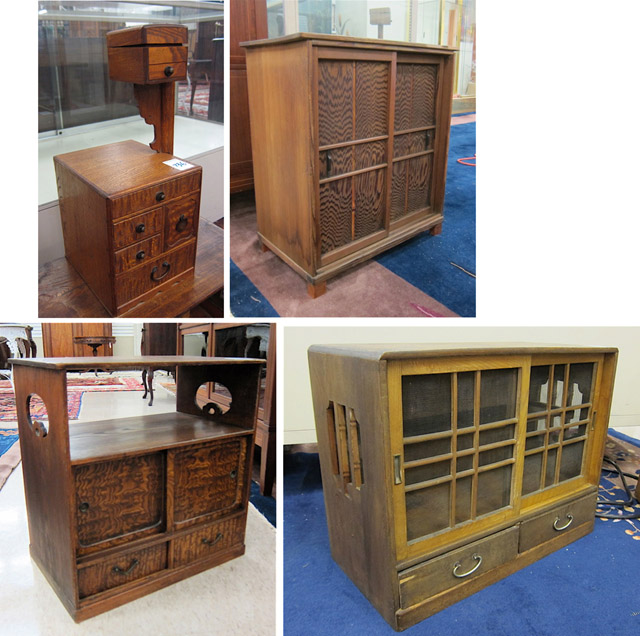 Appraisal: FOUR SMALL ARTICLES OF JAPANESE FURNITURE late Meiji era c