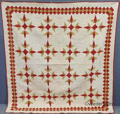 Appraisal: Colorful Pennsylvania pieced quilt in a variation of the Flying