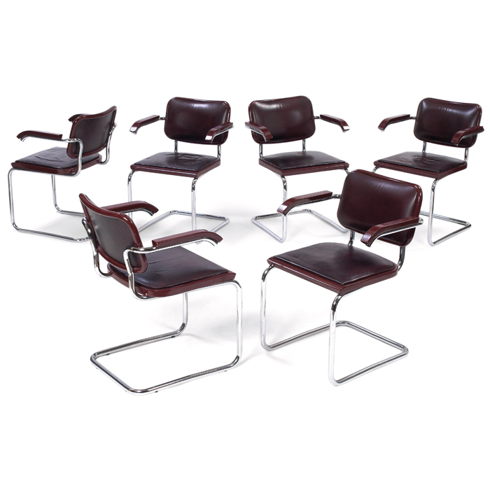 Appraisal: Marcel Breuer Cesca chairs set of seven by Knoll wood