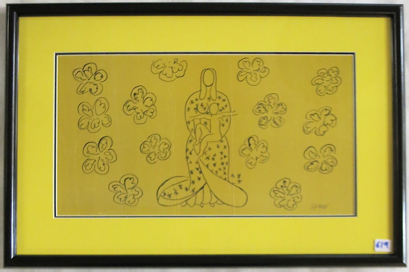 Appraisal: AFTER HENRI MATISSE LITHOGRAPH ON PAPER LAID ON BOARD French