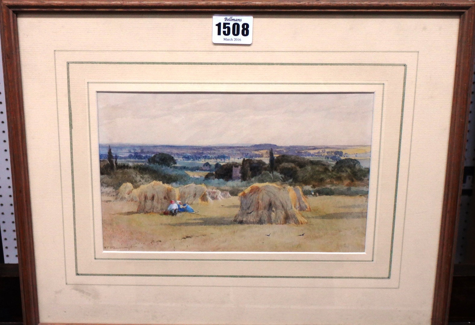 Appraisal: Thomas Francis Wainwright fl - Figures resting by stooks in