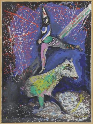 Appraisal: CHAGALL Marc Screen Print of an Acrobat Signed in the