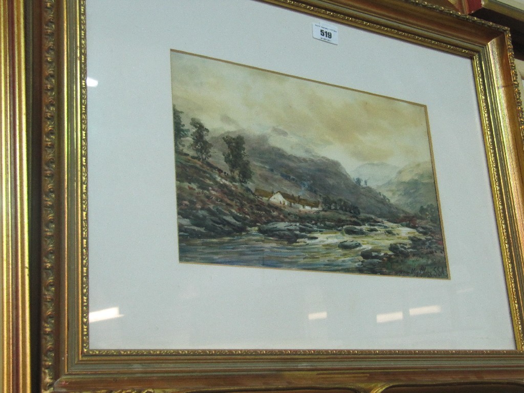 Appraisal: J HAMILTON GLASS Watercolour of a Highland Glen signed