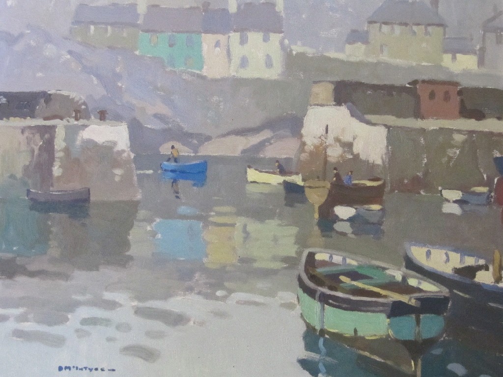 Appraisal: DONALD MCINTYRE - Oil on board 'Early morning Mevagissey' signed