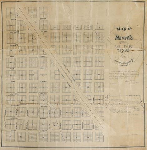 Appraisal: Map of Memphis Situated in Hall County Texas on the