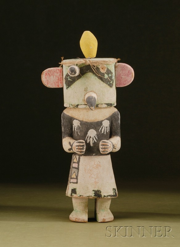 Appraisal: Southwest Polychrome Carved Wood Kachina Hopi with arms to the