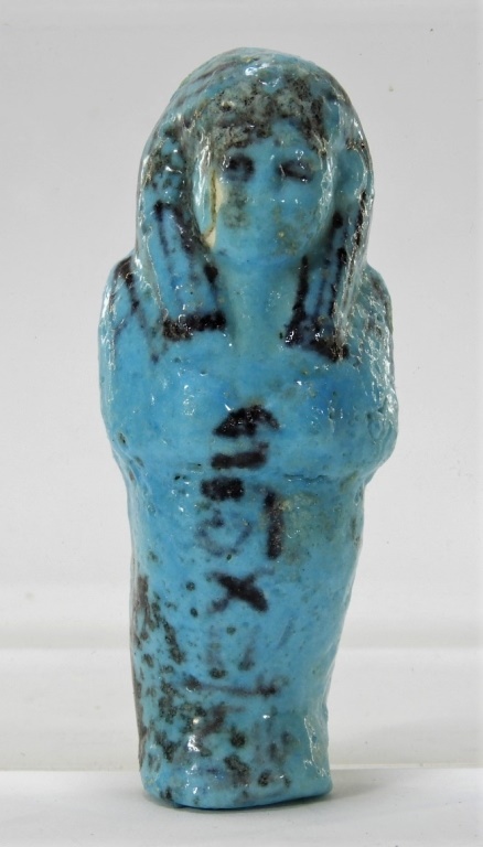 Appraisal: EGYPTIAN LATE PERIOD TURQUOISE FAIENCE USHABTI Egypt Late PeriodLate period