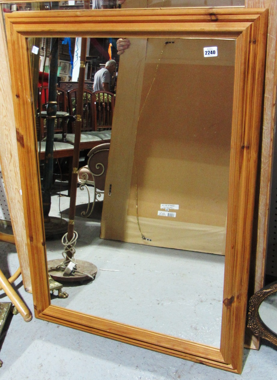 Appraisal: A pine wall mirror