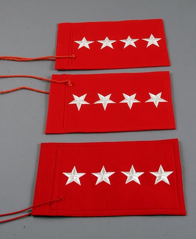 Appraisal: Grouping of three felt staff car flags with attached cords