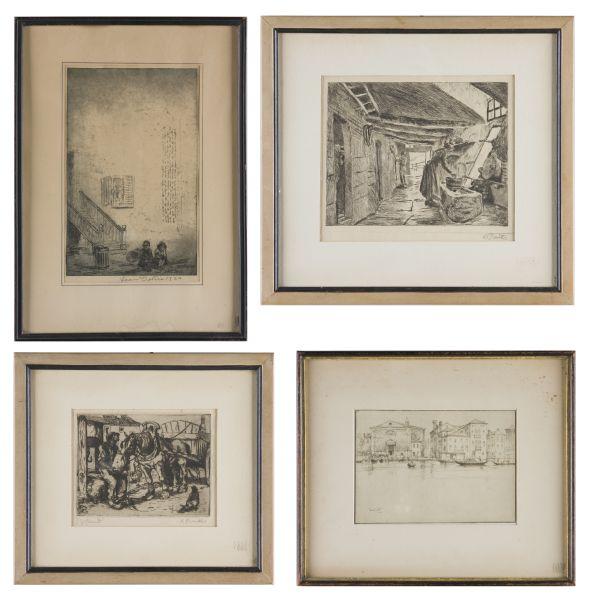 Appraisal: Four Early th century Etchings the first entitled La Miseria