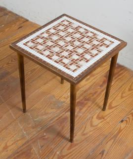 Appraisal: Modern Mosaic Tile Top Table Modern small square mosaic tile