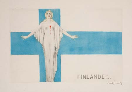 Appraisal: LOUIS ICART Finlande Color etching x mm x inches full