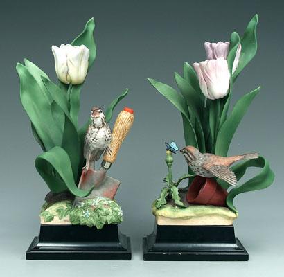 Appraisal: Two Boehm bird figurines song sparrows male with tulip and