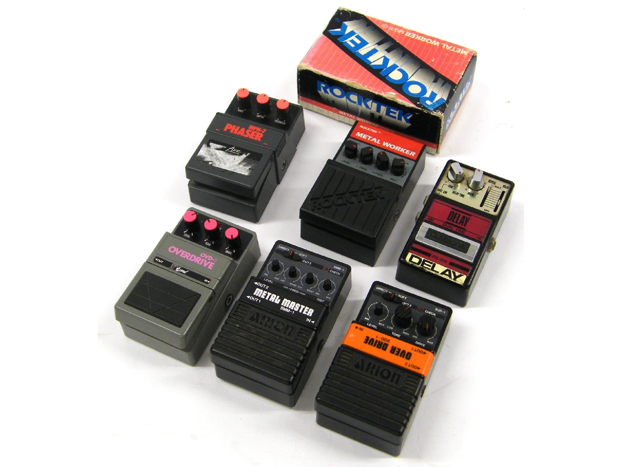 Appraisal: Six various guitar effects pedals including Rocktek Metal Worker Vision