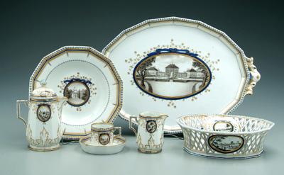 Appraisal: Eleven pieces Nymphenberg china partial tea service with cobalt and