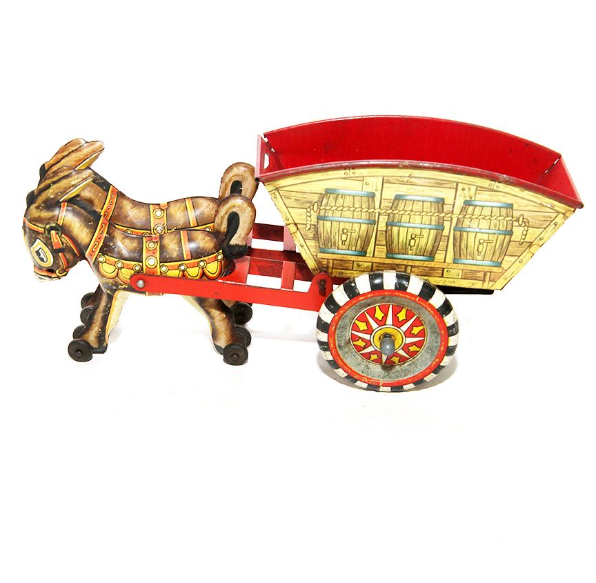 Appraisal: Marx Tin Wind-up Donkey A long tin toy mechanism is