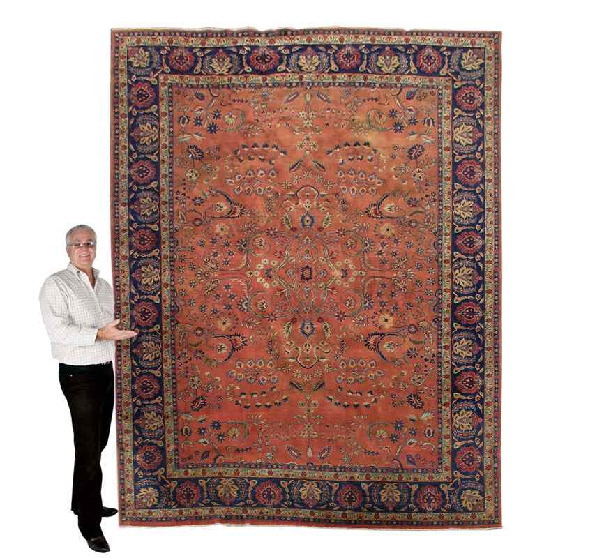 Appraisal: SEMI-ANTIQUE PERSIAN HAND KNOTTED WOOL RUG ' x ' This