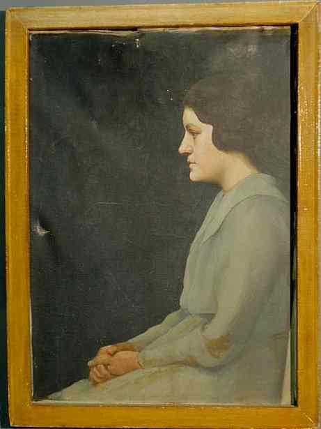 Appraisal: Oil on canvas portrait of a woman signed verso Walter