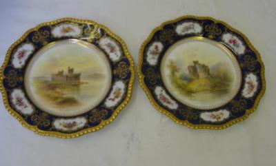 Appraisal: A PAIR OF ROYAL WORCESTER PORCELAIN PLATES of circular form