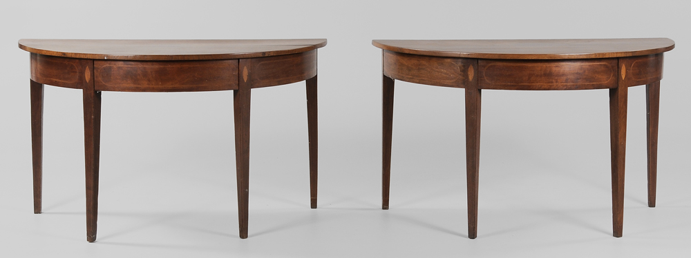 Appraisal: Pair American Federal Demilune Tables possibly South Carolina early th