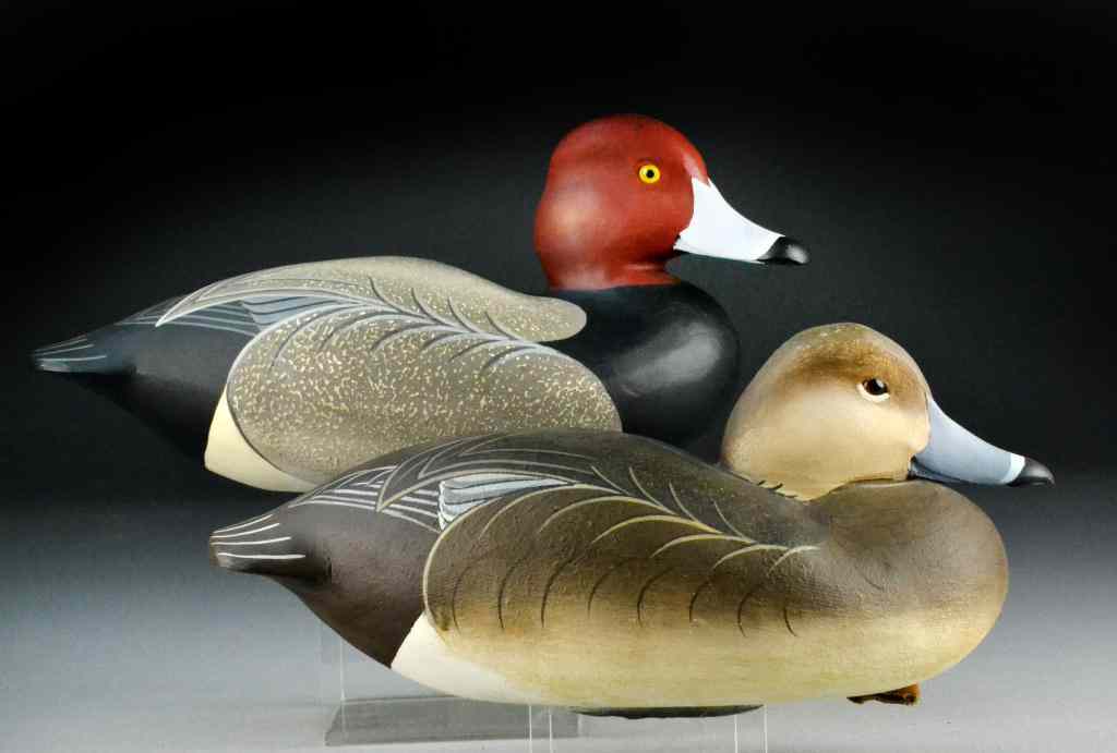 Appraisal: Mike Kent Bluebill Duck Decoys - PairDrake and hen finely