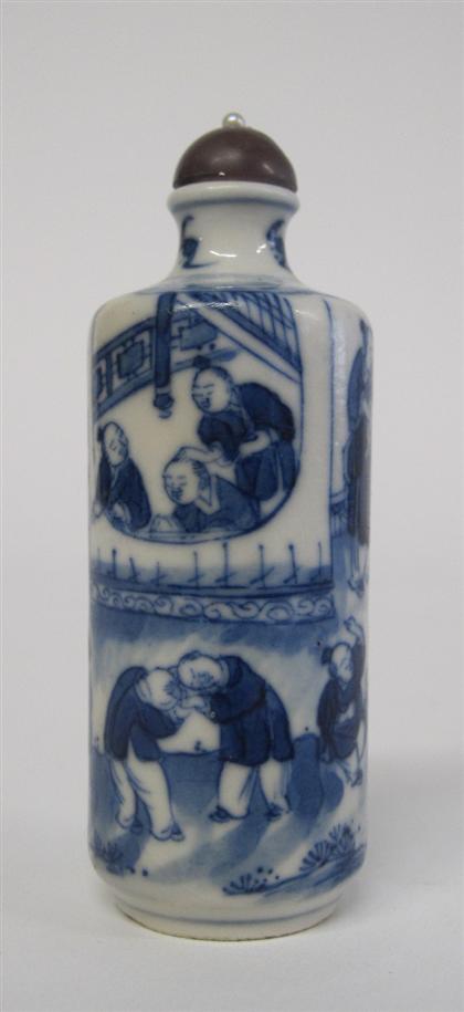 Appraisal: Chinese blue glazed porcelain snuff bottle th century