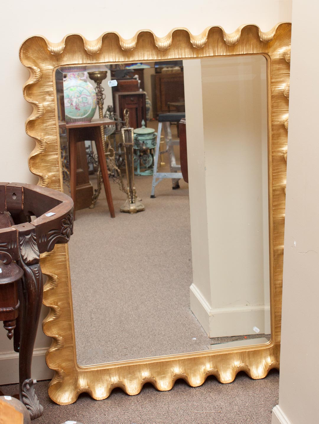 Appraisal: Gilt composition mirror Condition Old damage to rule joint top