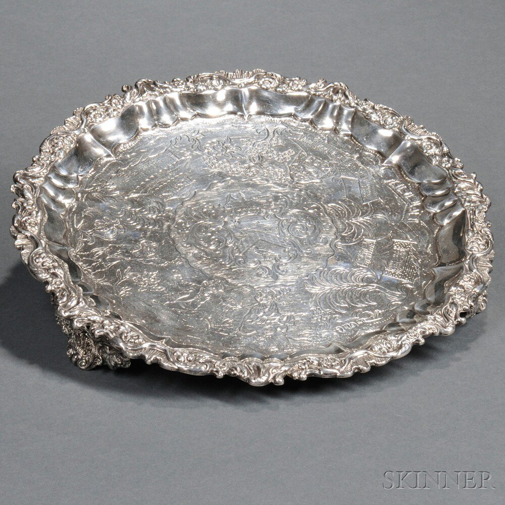 Appraisal: George IV Sterling Silver Salver London - Edward Farrell maker