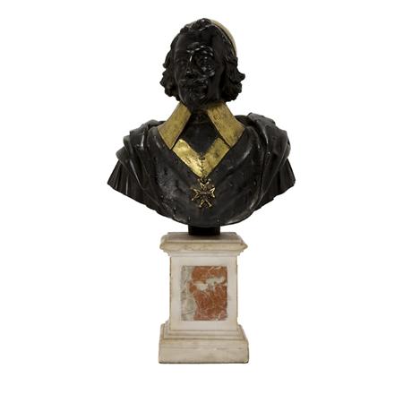 Appraisal: Gilt and Patinated-Bronze Bust of Cardinal Richelieu Estimate -