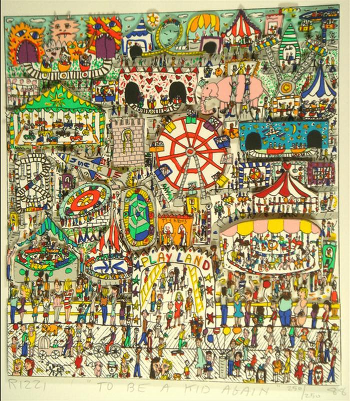 Appraisal: James Rizzi American NY b -D lithography in color titled