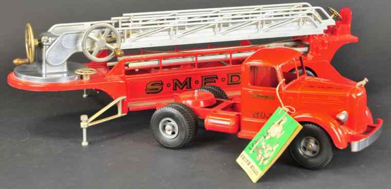 Appraisal: L-MACK LADDER TRUCK Smith Miller red tractor w red trailer