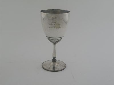 Appraisal: Local Interest A Victorian plated trophy goblet inscribed Capt' Cawthorne