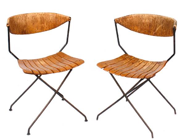 Appraisal: Two Arthur Umanoff dining chairs circa height in width in