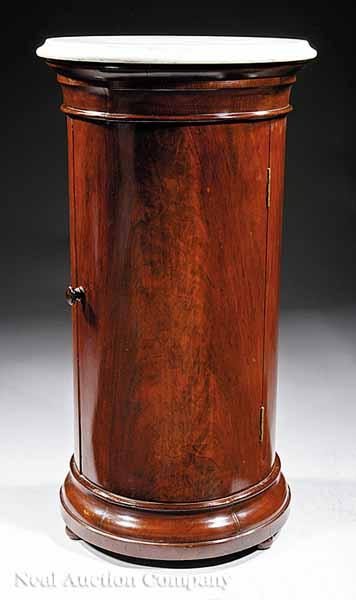 Appraisal: An American Late Classical Mahogany Cylindrical Commode c stenciled J