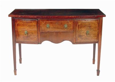 Appraisal: An early th century mahogany bowfront sideboard the front with