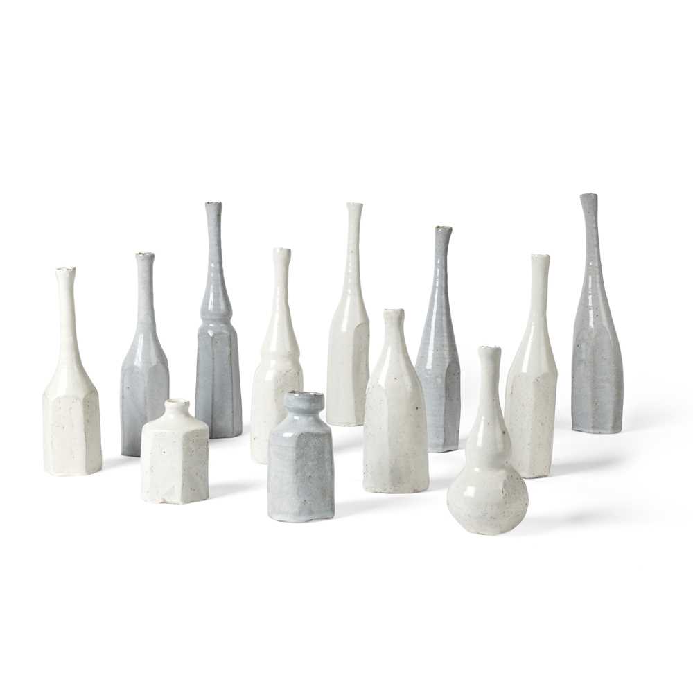 Appraisal: AKIKO HIRAI JAPANESE - 'MORANDI' BOTTLES each incised artist's initials