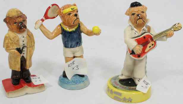 Appraisal: Peggy Davies Bulldog Figures Viva Las Vegas BD Sherlock Holmes