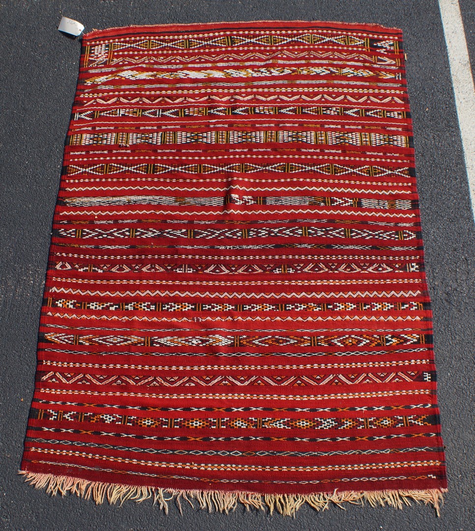 Appraisal: x Turkish flat weave throw rug