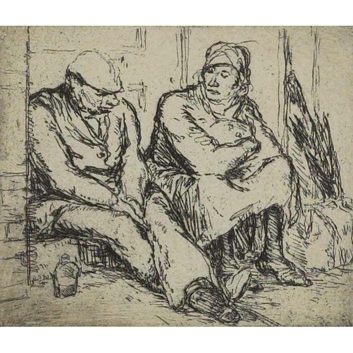 Appraisal: Georges A Renourd American - Afternoon Drink c etching x