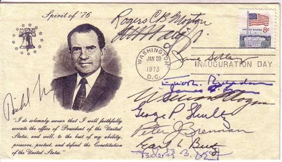 Appraisal: NIXON RICHARD AND HIS CABINET First day cover Signed by