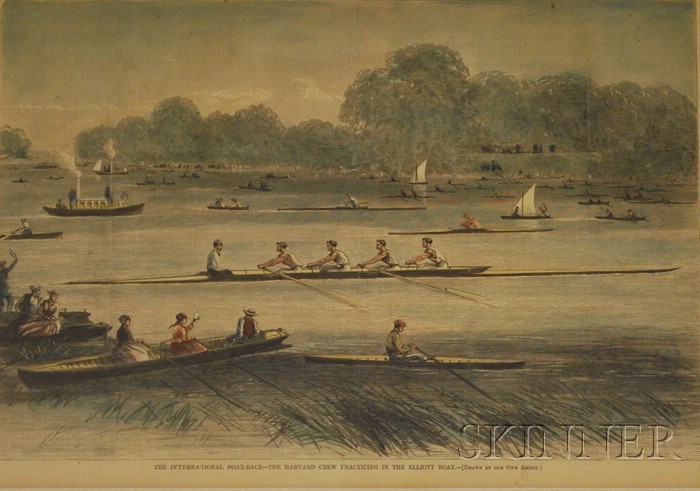 Appraisal: Framed Fore's Sporting Scraps Boating Print and Periodical Illustration The