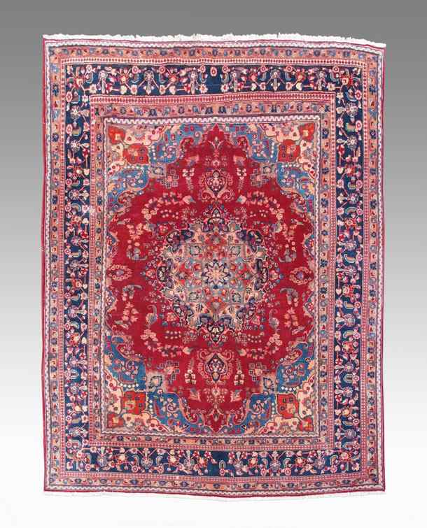 Appraisal: PERSIAN MESHED HAND KNOTTED WOOL RUG ' '' x '