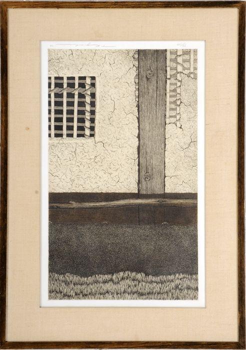 Appraisal: Tanaka Ryohei Japanese b Wall and Thatched Roof Etching and